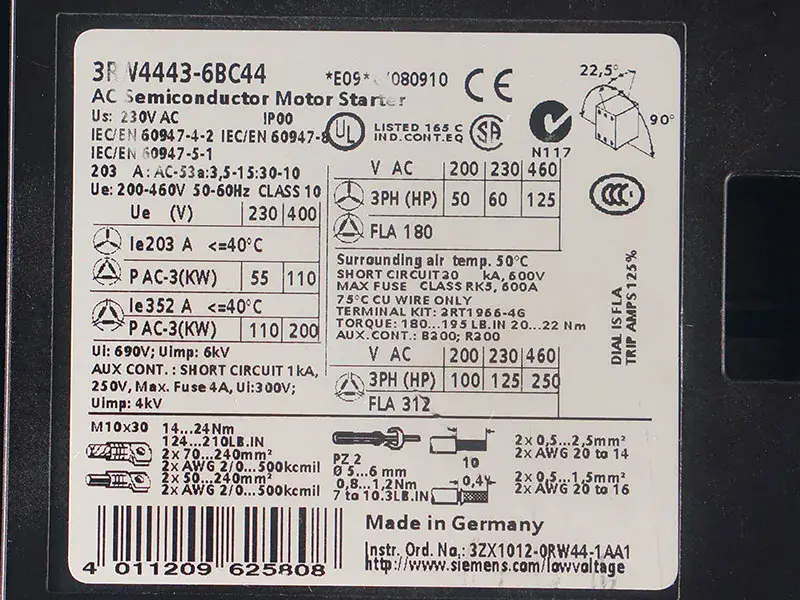 Avviatore statico SIEMENS 3RW4443-6BC44