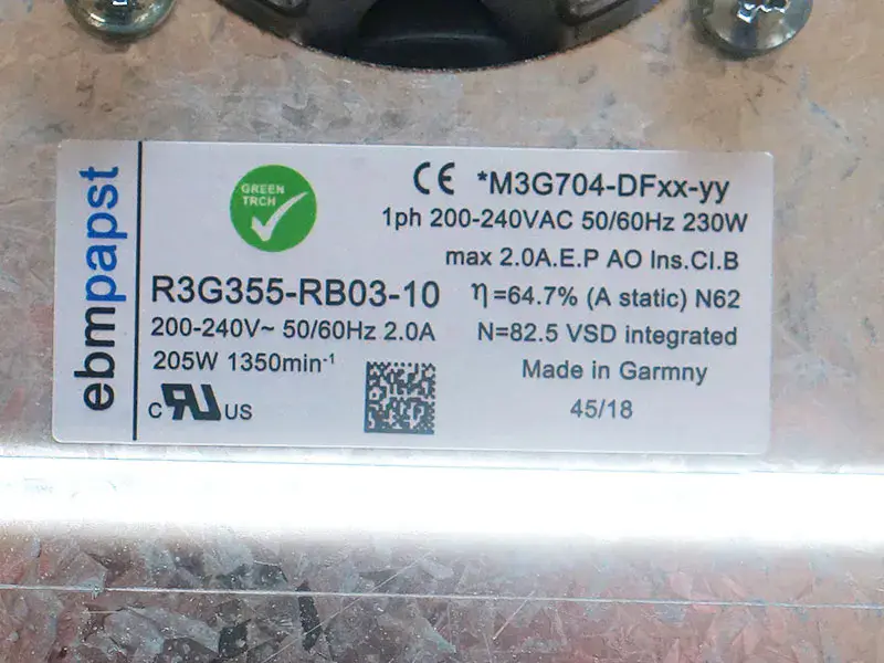Ventilatore Ebmpapst R3G355-RB03-10