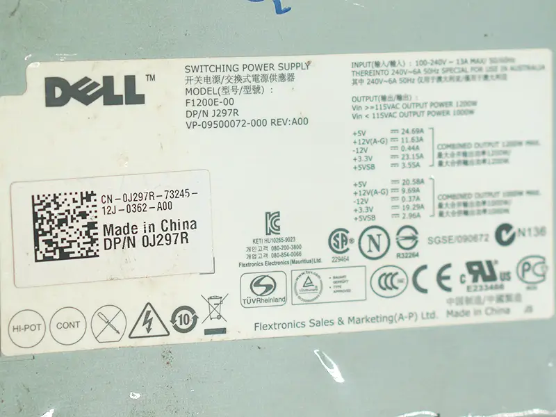 Alimentazione Dell F1200E-00 VHM5V
