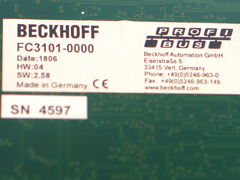 Scheda madre industriale BECKHOFF FC3101-0000 profibus