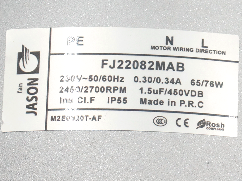 JASON FJ22082MAB Ventilatore