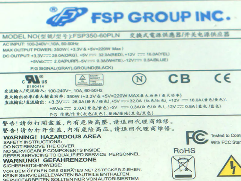 PSU per l'alimentatore switching FSP -5V 350W FSP350-60PLN