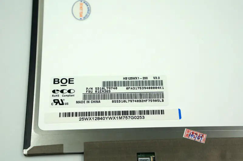 12,5 pollici BOE LCD LP125WH2 TPB1 HB125WX1-100 HB125WX1-200 per HP EliteBook 820 schermo LCD 30pin