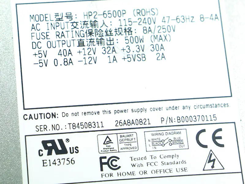 Zippy Emacs HP2-6500P Alimentatore switching ATX 500W HP2-6500P