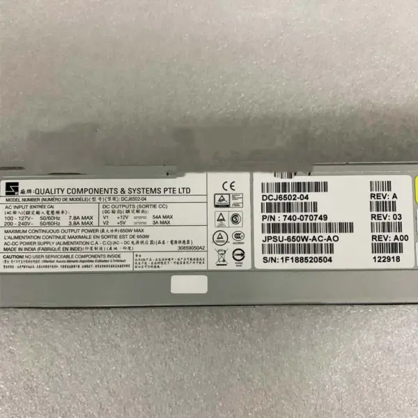 Juniper Jpsu-650w-ac-ao Mx204 Alimentazione Ac