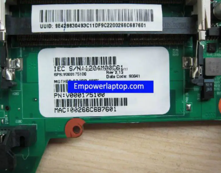 Scheda madre Toshiba L510 L532 V000175100