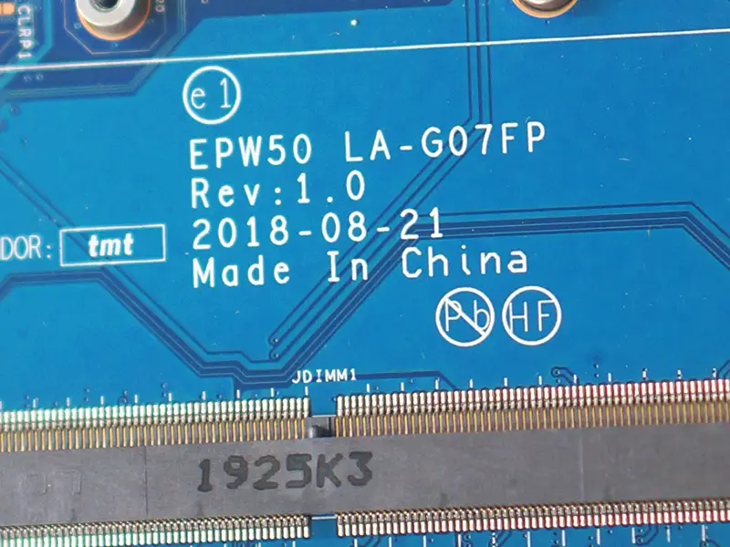HP 15-DA 15T-DA EPW50 LA-G07FP L68087-601 L68087-501 L68087-001 scheda madre SRGP5 I3-10110U DDR4