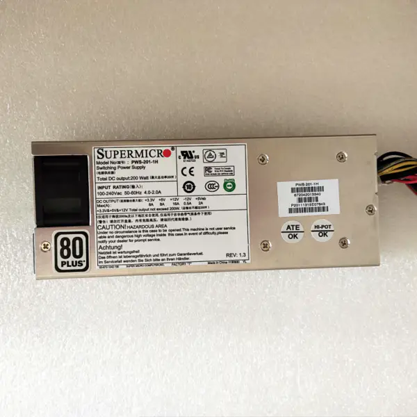 Alimentatore Supermicro 1U 200W PWS-201-1H