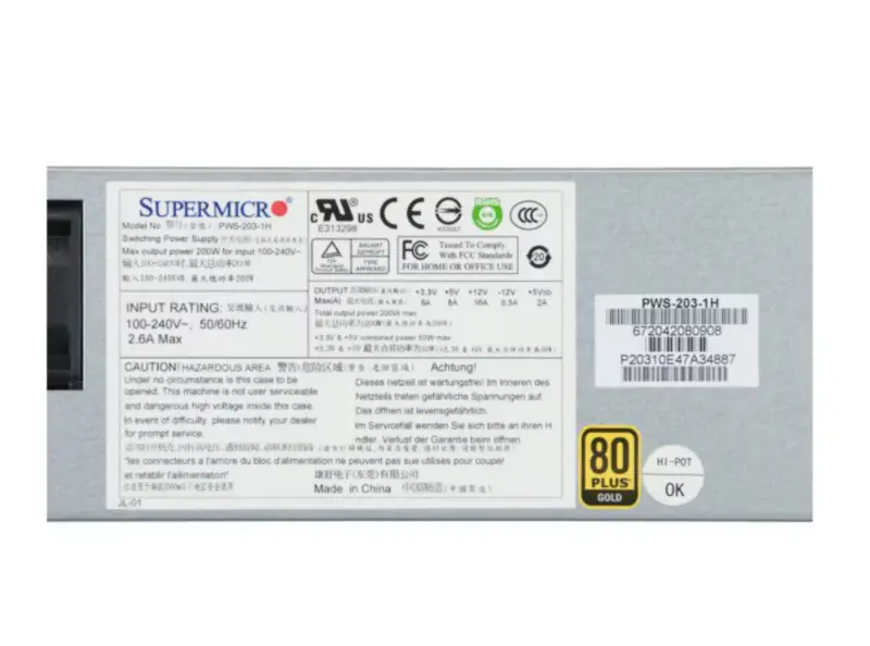 Alimentatore Supermicro PWS-203-1H