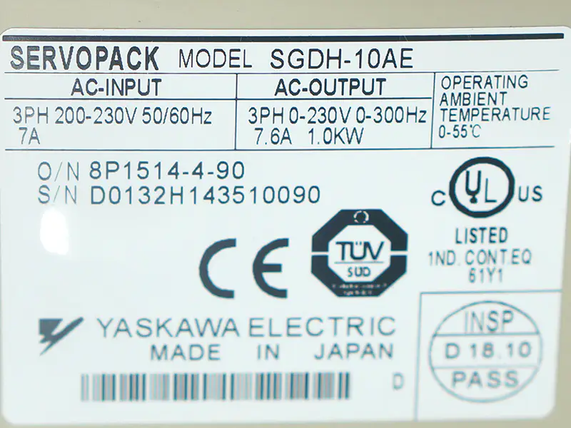 Yaskawa SGDH-10AE Servo Drive Industrial Ect 200-230V 1kw