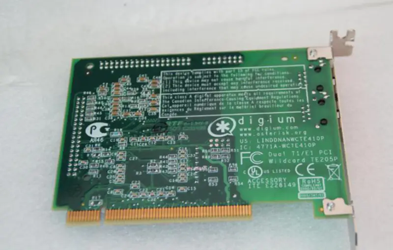 Scheda madre industriale Digium Wildcard TE205P Dual Port ISDN PCI Card