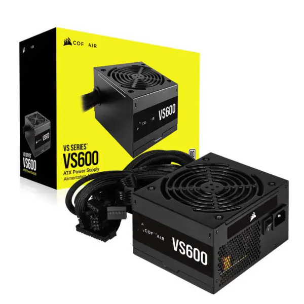 Cors Air Power Pc Power Supply Vs600 600w Atx Power Supply 80 Plus Dimensioni compatte Ventola 12cm a basso rumore Rps0038