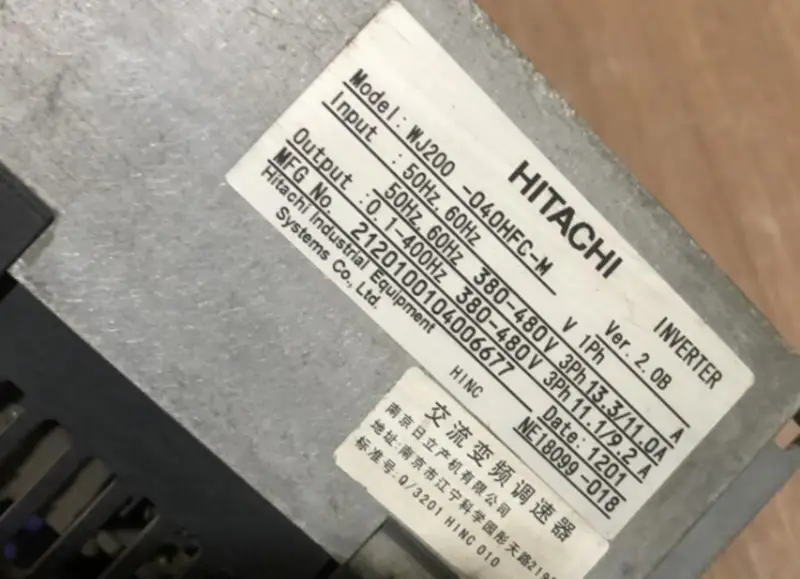 INVERTER HITACHI WJ200-040HFC-M 4.0KW NUOVO