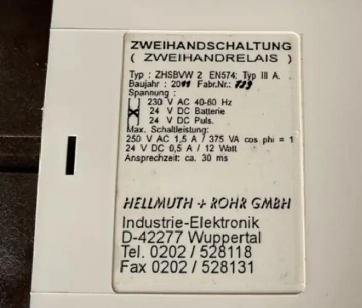HELLMUTH+ROHR ZHSBVW2 RELÈ