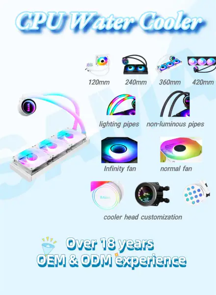 Radiatore Rgb popolare da 360 mm per il raffreddamento a liquido del Pc Cpu