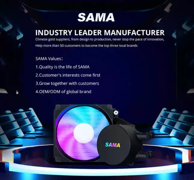 Sama 120 mm Cooler Cpu Liquido Intel con temperatura Gaming Computer Liquid Cooler