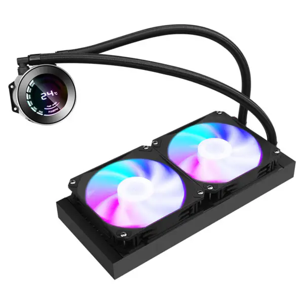 Sama 24cm Aio Cpu Cooler Radiatore rame Display acqua raffreddamento liquido Pc Cpu Cooler Rgb Glow con display temperatura computer