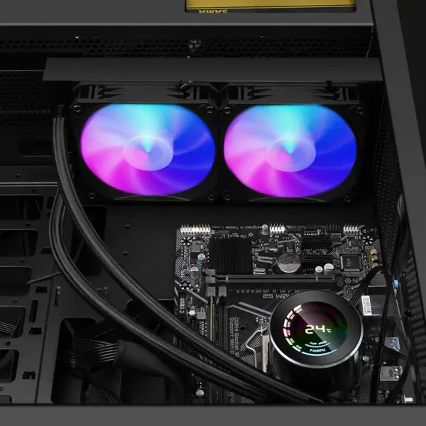 Sama 24cm Aio Cpu Cooler Radiatore rame Display acqua raffreddamento liquido Pc Cpu Cooler Rgb Glow con display temperatura computer