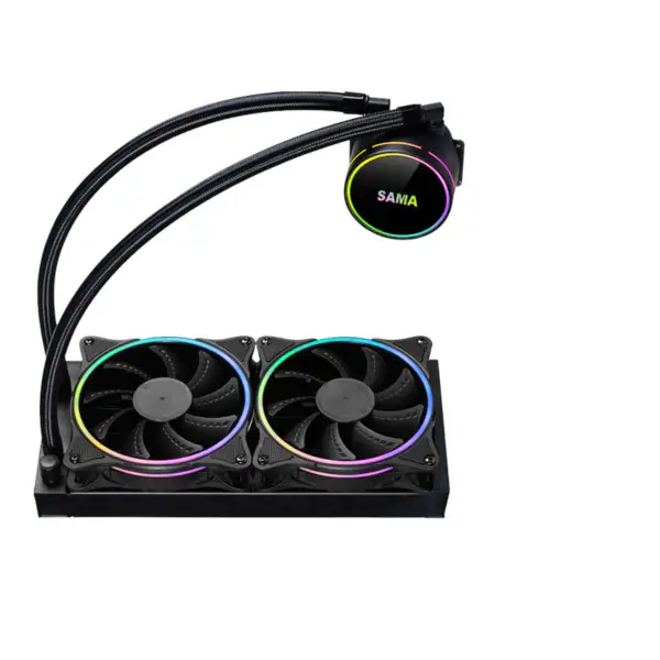 Sama 24cm Aio Cpu Cooler Radiatore rame acqua raffreddamento liquido Pc Cpu Cooler Rgb Glow