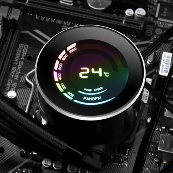 Sama 36cm Aio Cpu Cooler Radiatore rame Display acqua raffreddamento liquido Pc Cpu Cooler Rgb Glow con display temperatura computer
