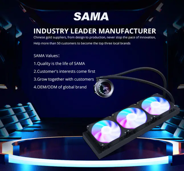 Sama 36cm Aio Cpu Cooler Radiatore rame Display acqua raffreddamento liquido Pc Cpu Cooler Rgb Glow con display temperatura computer