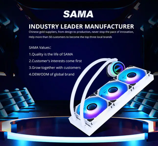 Sama Aio Cpu 360 mm radiatore bianco nero dissipatore di calore liquido Rgb Cooler Cpu Pc Computer Processor raffreddamento ad acqua radiatore Pc Gaming