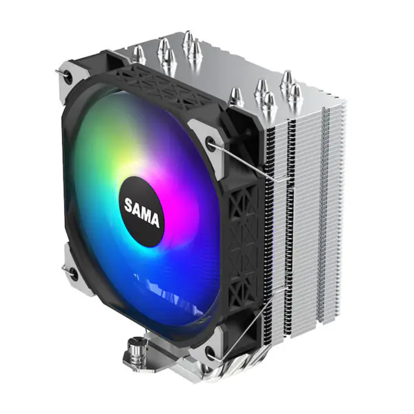 Raffreddatori d'aria della cpu di Sama Am4 Am5 5 tubi di calore dell'elettroplacca raffreddamento del processore 115x/1366/1200/2011/2066/1700 raffreddatore d'aria