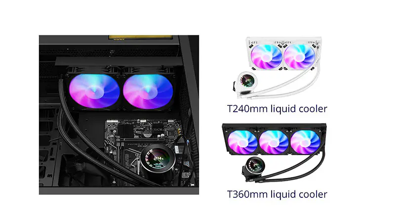 Sama Argb 360 mm Intel Amd Aio Cooler Raffreddatore ad acqua Cpu con visualizzazione della temperatura