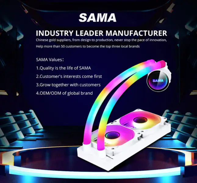 Sama Argb Infinity Mirror Fans 240 mm rame radiatore All In One Cpu raffreddamento ad acqua Cpu Liquid Cooler per Intel Amd