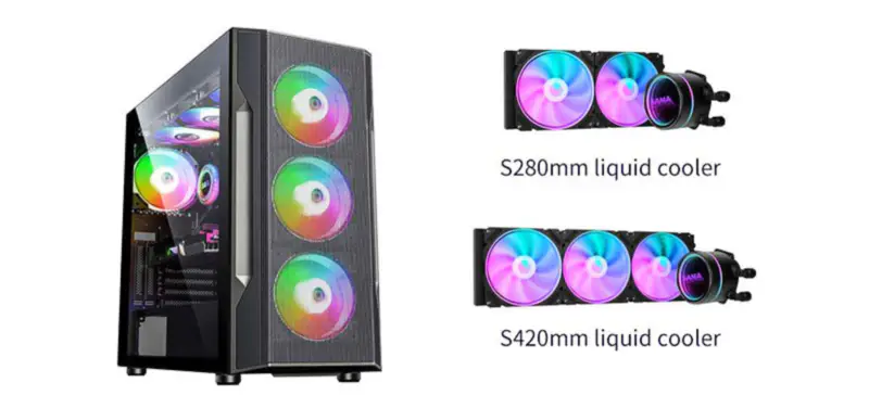 Sama Colorful 420 millimetri Liquid Cooler Led Light Liquid Cooler