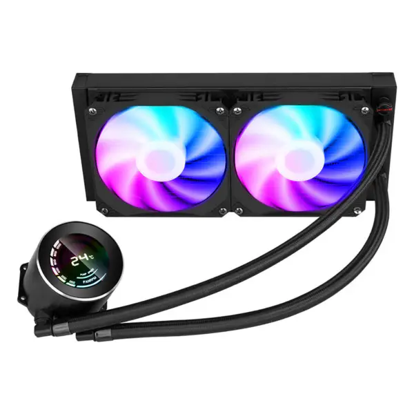 Sama Custom Temperature Display 240 Rainbow Addressable Rgb Aio Cpu Water Liquid Cooling Fan Radiator Block Plate Kit System