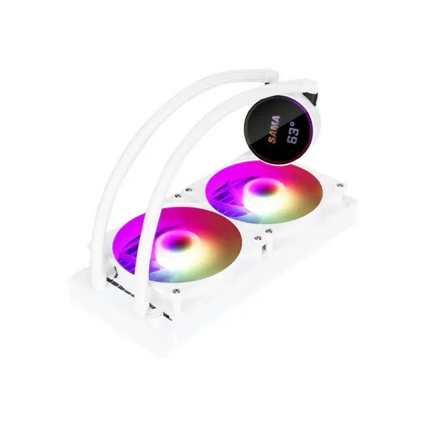 Sama Logo personalizzabile Argb Ventola di raffreddamento Cpu Cooler Versione bianco/nero Display Lcd Cpu Core Temperature Pc Liquid Cooler