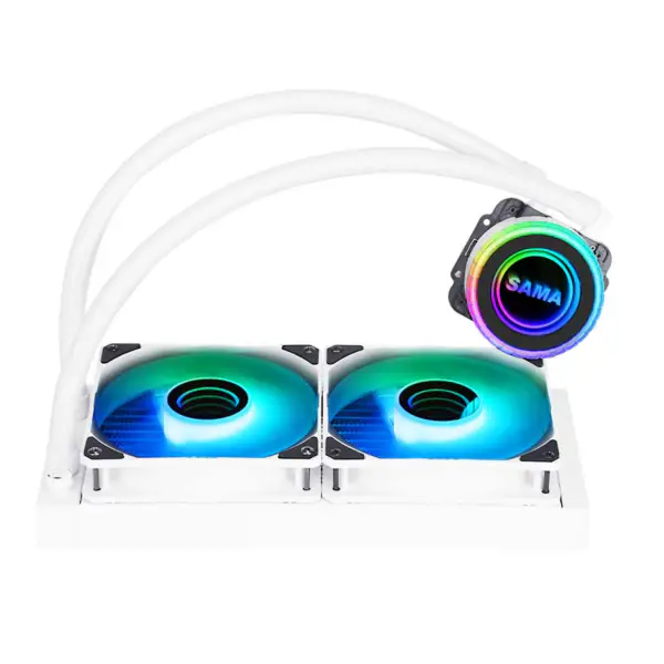 Radiatore bianco Sama da 240 mm per il raffreddamento ad acqua della Cpu