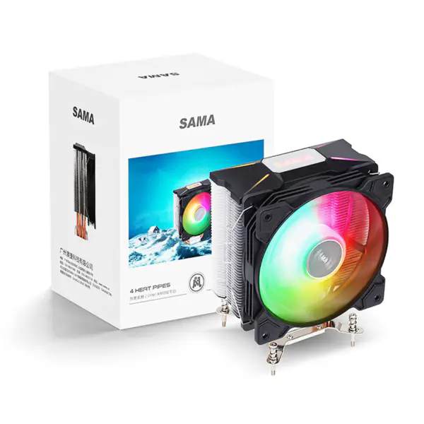 Sama 4 Heatpipes Argb Effetto luce Raffreddatore d'aria Cpu Radiatore Cpu