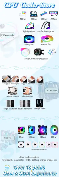Sama colore Intel 775/115x/1700 Cpu Cooler Frgb per gioco Pc