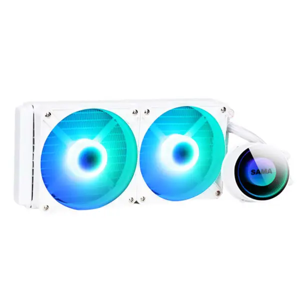 Sama 240 Bianco Infinity Mirror Design Arcobaleno Indirizzabile Rgb Aio Cpu Acqua Ventola di raffreddamento a liquido Radiatore