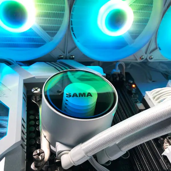 Sama 240 Bianco Infinity Mirror Design Arcobaleno Indirizzabile Rgb Aio Cpu Acqua Ventola di raffreddamento a liquido Radiatore