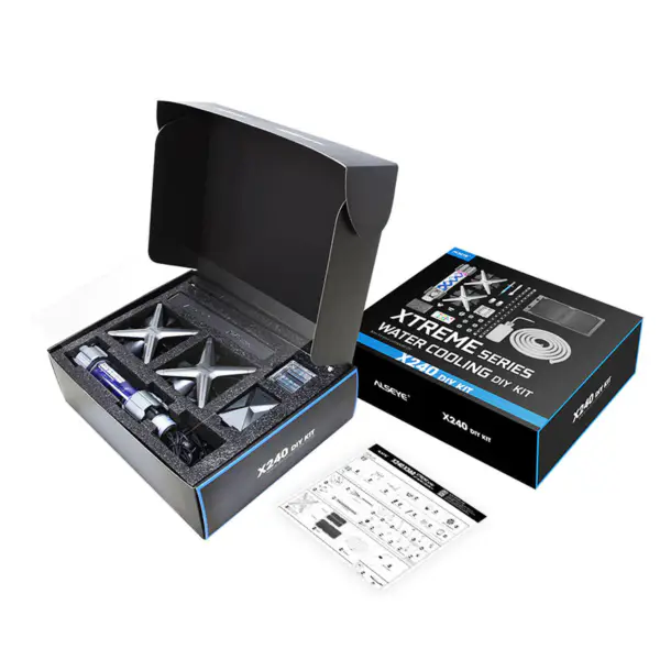 Parti del kit di raffreddamento ad acqua del computer Pc Raffreddamento a liquido Diy 240 Radiatore con 2 pezzi di ventola del caso