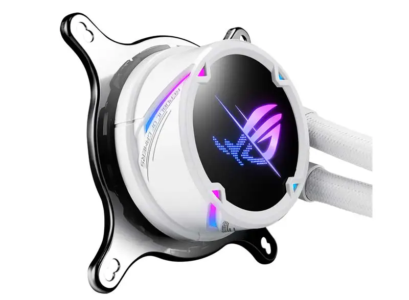AsUs Rog Strix Lc Ii 240 Argb White Edition 2fans Radiatore integrato raffreddato ad acqua Ventola di raffreddamento Cpu