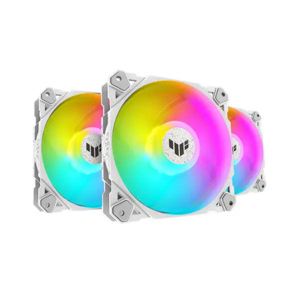 AsUs Tuf Gaming White Heroic Light Tf120 Chassis Fan 3 Pcs Argb Fan con effetto di illuminazione Controller Tuf Gaming Tf120 Argb 3in1